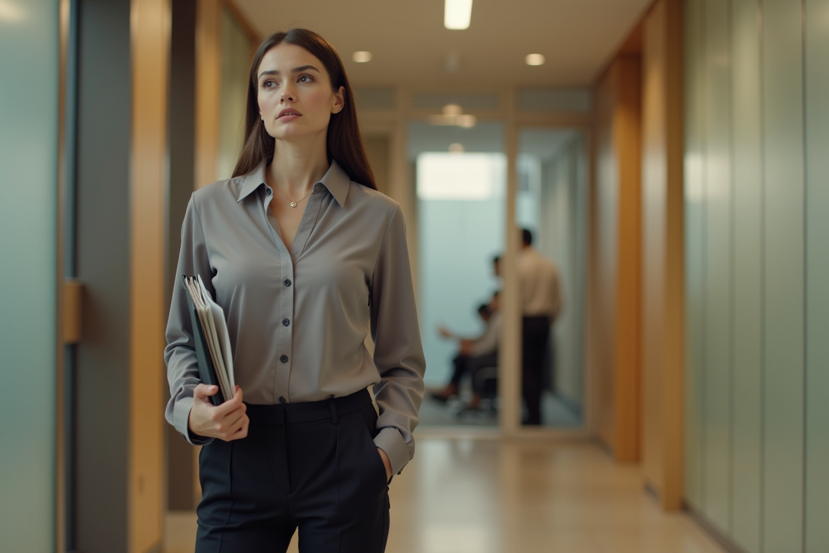 Jeune femme professionnelle dans un couloir d