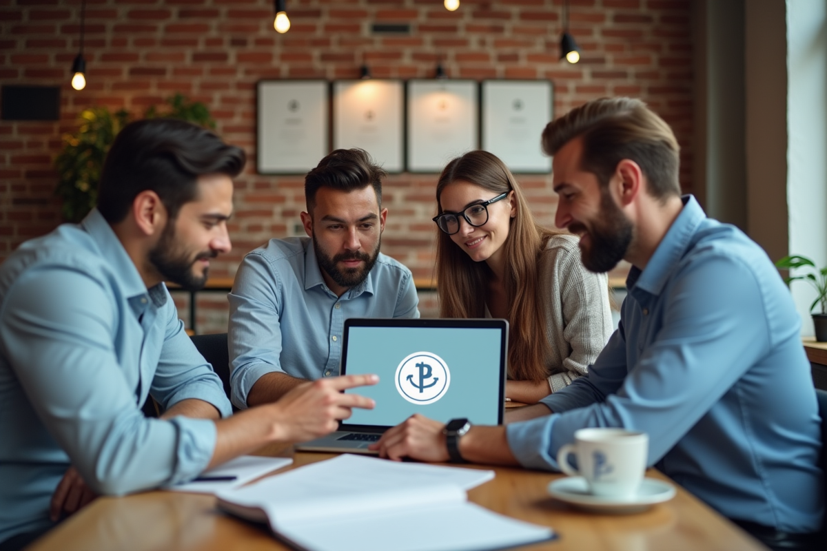 Groupe de professionnels discutant d